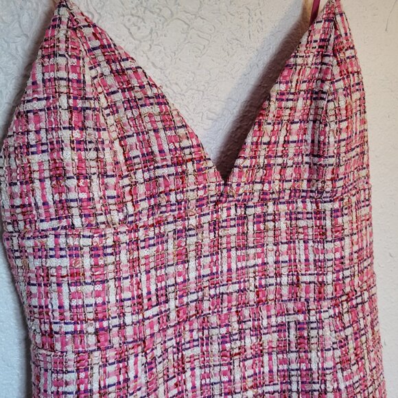 Pink Woven Vintage Inspired Mini Dress - Picture 2 of 11